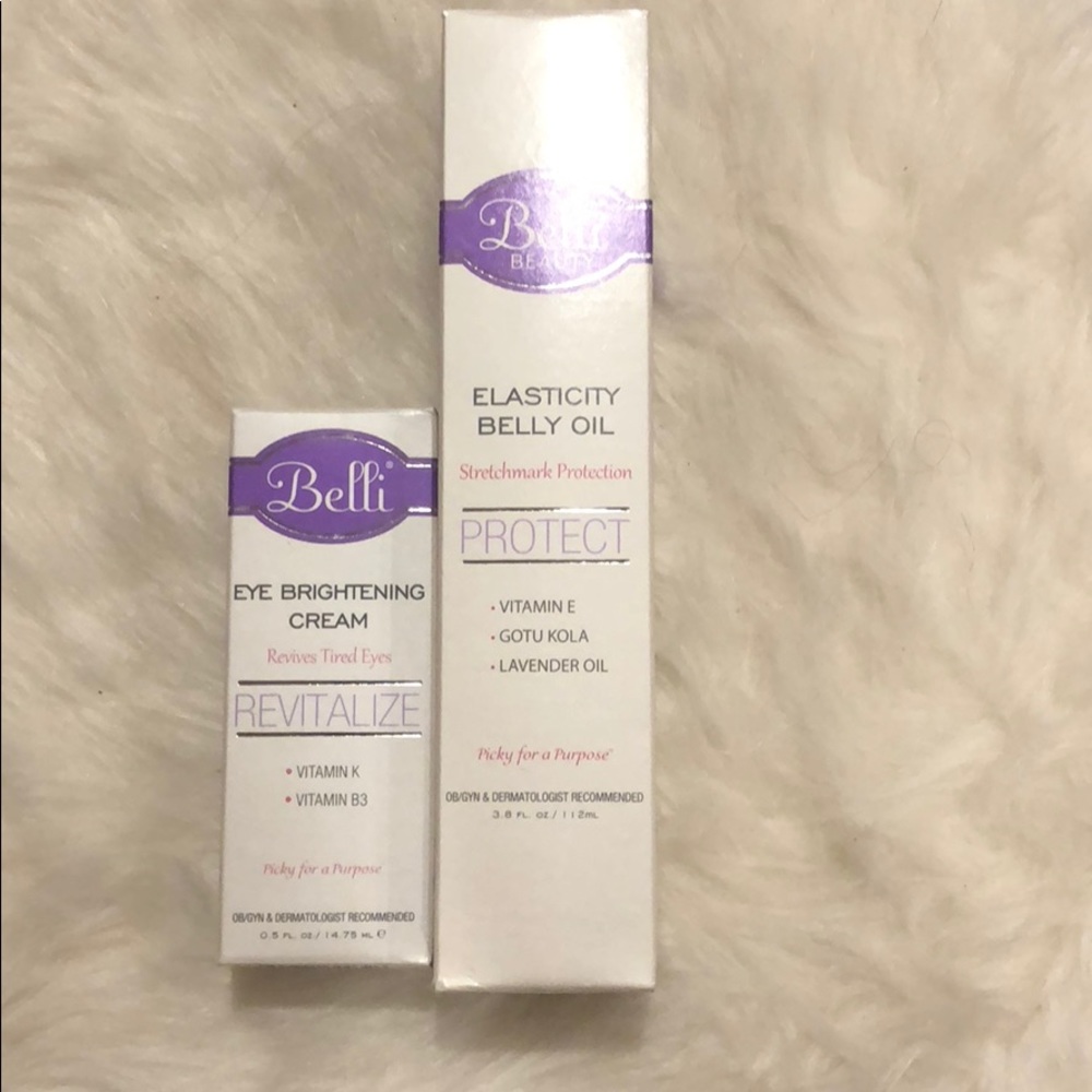 Belli bundle. Belly oil and eye brightening 🤰🏻